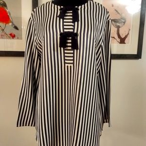 St John Knit Navy/White Blouse